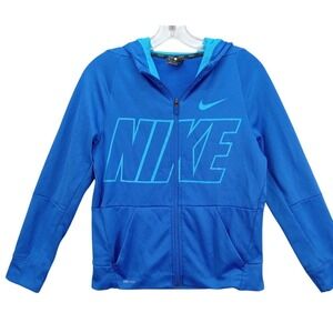 Nike Youth Boys Athletic‎ Dri-Fit Full Zip Hoodie Sweatshirt Size L Hoodie Blue